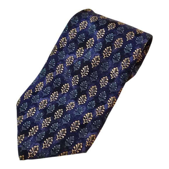 Chaps Ralph Lauren Mens Necktie Damask 4" Classic Width All Silk Made in USA - Picture 1 of 6